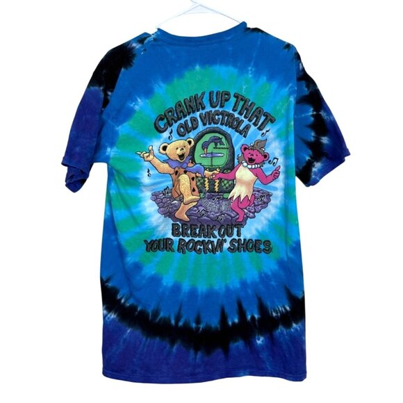 Grateful Dead Liquid Blue Deadrock Flintstones Tie-Dye T-Shirt 2009 Size M - Picture 2 of 7
